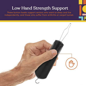 Fournitures de réadaptation Boucle de fil Pull Through Button Hook Zipper Rubber Grip Dressing Aid Handicapés Personnes âgées - Product Image 4