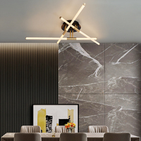 Plafonnier Led au design moderne, disponible en noir et en or, idéal pour un salon, une chambre à coucher, un Restaurant ou une cuisine