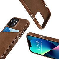 Étui de téléphone en cuir véritable de luxe sur mesure avec blocage RFID et emplacement pour cartes pour iPhone 13 Pro Max