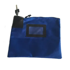 Custom Waterproof Durable Money Bank Deposit Bag Document Bag Security Cash Bag with Lock and 2 Keys