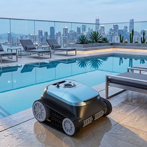 <span class=keywords><strong>Robot</strong></span> de nettoyage de <span class=keywords><strong>piscine</strong></span> pour hôtels, complexes hôteliers, villas, piscines enterrées de 300 m², nettoyeur de <span class=keywords><strong>piscine</strong></span> automatique commercial, navigation par gyroscope - Product Image 1