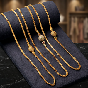 Colliers chaîne Mopu plaqués or 14K 18K 24K en gros avec pierres CZ, bijoux de mode, chaîne Mopu avec pierres CZ - Product Image 4