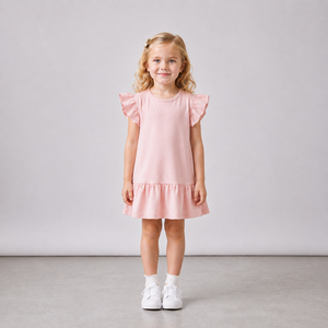 Ropa Infantil Personalizada OEM ODM, Ropa Casual de Verano, Vestido de Algodón Liso para Bebés y Niñas Pequeñas, Gran Venta - Product Image 1