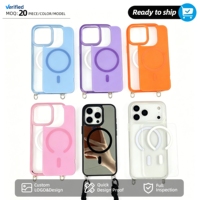 Coque de téléphone magnétique détachable 2-en-1 en stock, en PC miroir UV avec boucle de lanière pour iPhone 18 17 16 15 Pro Max