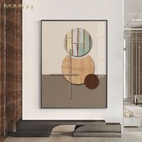 Bague circulaire géométrique de luxe avec cadre, images et affiches d'art mural, peinture en porcelaine de cristal pour la décoration de la maison et du salon