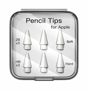 Taşınabilir hem yumuşak sert Ipad Stylus hazretleri 6 paketi değiştirme kalem ipuçları Apple kalem 1st / 2nd