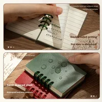 Carnet à spirales A7 à feuilles mobiles avec poche, couverture transparente, format mini, design portable pour les devoirs et l'enregistrement de mémos