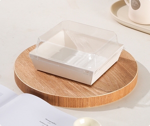 Dùng Một Lần Vuông Kraft Hộp Giấy Với Rõ Ràng Nắp Nhựa Cho Bánh Sandwich Món Tráng Miệng Bánh Bánh Lấy đi Cho Sushi Đường Lưu Trữ - Product Image 2