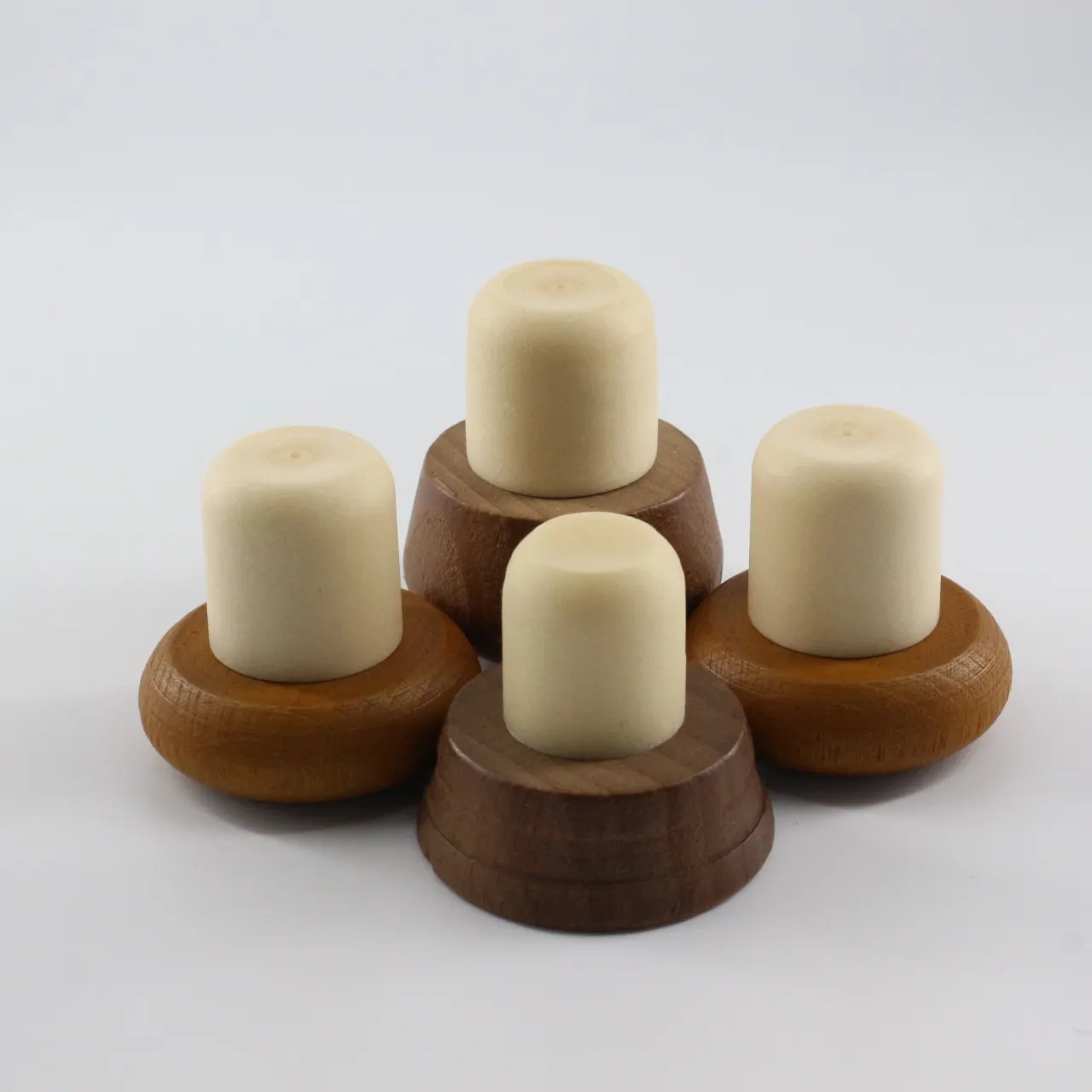 Customized T Shape Aluminum cap polymer stopper wooden cap synthetic cork corks