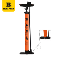 BAIMEI 160 PSI High Pressure Lightweight Portable Bike Hand Pump Steel Bicycle Inflator Valve Adapter for Schrader/Presta