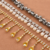 Vente en gros plus de styles de chaîne en métal avec perles de cristal en pierre et strass