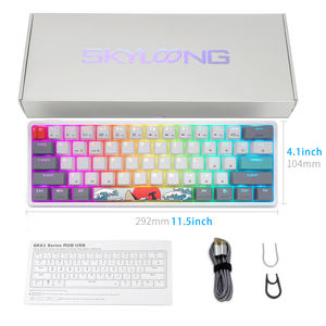 Clavier de jeu mécanique <span class=keywords><strong>GK61</strong></span> Skyloong original à 61 touches avec rétroéclairage RVB et interrupteurs interchangeables Gateron pour fabricant - Product Image 6