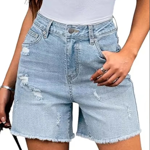 Jeans de Mujer Comodo7, Corte Boyfriend, Cintura Media, Mezclilla de Color Claro, Lavada, Algodón con Spandex, Verano, Casual, Pierna Recta, Secado Rápido, Dulce - Product Image 1