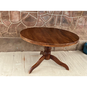 <b>Round</b> Wooden <b>Dining</b> <b>Table</b> <b>Solid</b> <b>Wood</b> Pedestal Base Classic Furniture Modern Home Restaurant Interior Design - Product Image 1