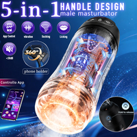 Leistungsstarker Männlicher Saugmasturbator Sexspielzeug für Männer Automatische Vibrations-Blowjob-Maschine Transparenter Masturbationsbecher Erotik-Artikel