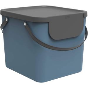 Poubelle blanche et bleue 40x35,8x34cm 40L - Product Image 1