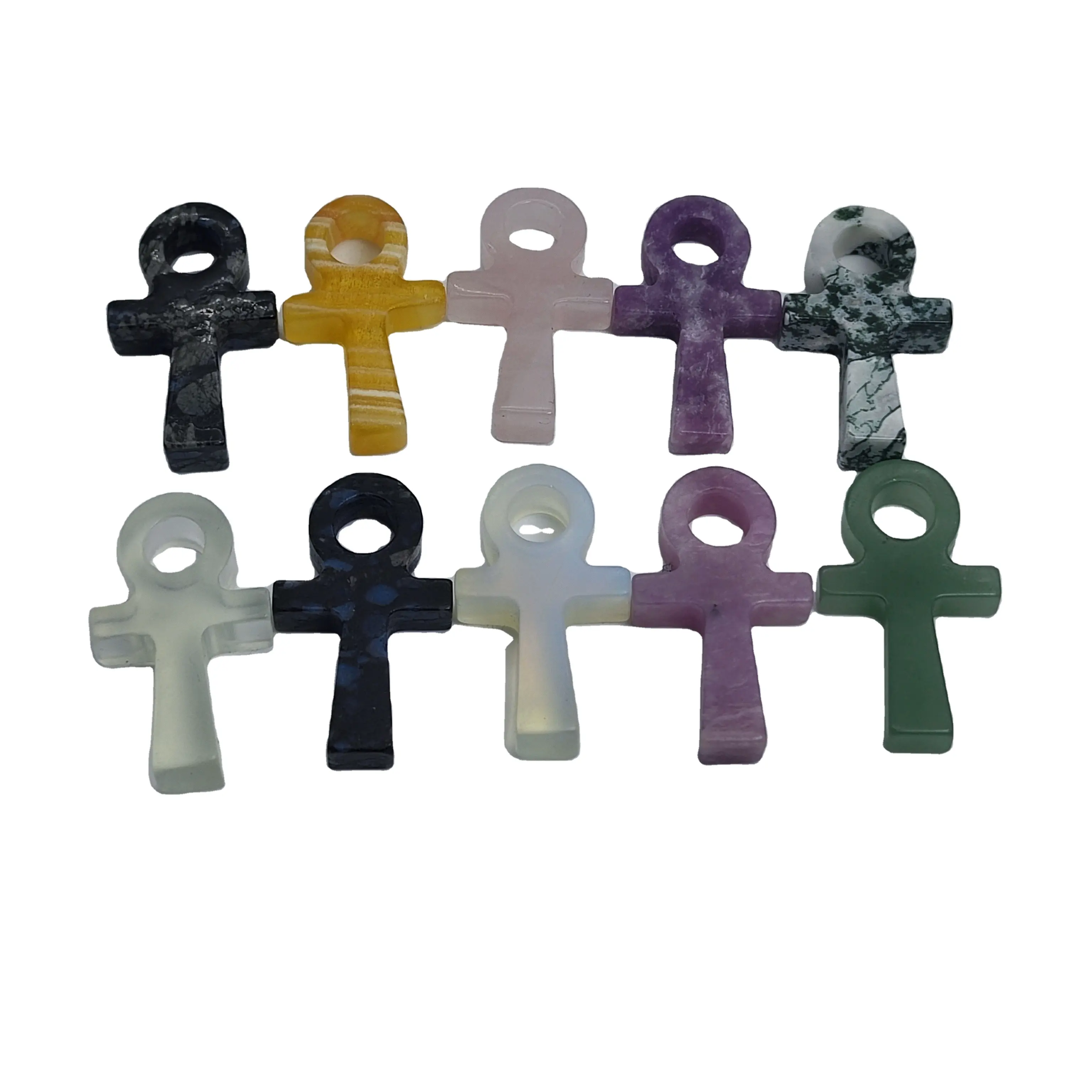 Fanshi gantungan kunci silang Mini bahan campuran kualitas tinggi gantungan kunci Model maskot kristal gaya religius teknik grosir