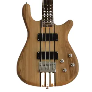 Afanti Neck Through Ash Wood Body Maple Neck With Skunk Stripe 4 String Electric Bass Guitar