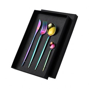 CLASSIC Fashionable Gold Plated Stainless Steel Spoon Chopsticks <b>Set</b> <b>Square</b> Metal Eco-Friendly Stocked Kitchen Wedding Gift for - Product Image 2