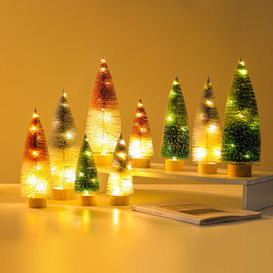 Glitter Pink Two-Tone Light-Up Christmas <b>Tree</b> Ornament, Christmas Decoration, Desktop Mini Light-Up <b>Tree</b>, Christmas Gift - Product Image 1