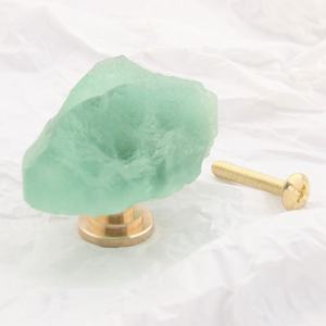 Natuurlijke Agaat Kristal Geode Knoppen Unieke Groene Fluoriet Handvat Trekt Draad Messing Klein Voor Deur Lade Slaapkamerkast - Product Image 2