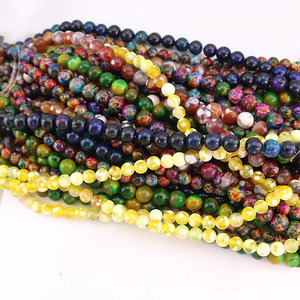 AB0877 New Rainbow Multicolor Multicolored <strong>Agate</strong> Gemstone Stone <strong>Beads</strong> Green Blue Red Yellow Fire <strong>Agate</strong> <strong>Beads</strong> - Product Image 6