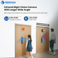 TEDITON Caméra 3d à reconnaissance faciale entièrement automatique pour serrure de porte intelligente Interphone vidéo TTlock Face Smart Aluminium Door Lock