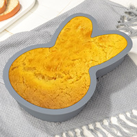 Moule à gâteau en silicone en forme de lapin de Pâques, grand moule à pâtisserie tête de lapin, moule à pain 3D animal, outil de cuisson de qualité alimentaire pour pâtisserie