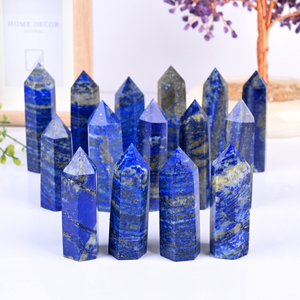 Nhà Máy bán hàng trực tiếp nguyên thạch anh đánh bóng Wand <span class=keywords><strong>Crystal</strong></span> Tower Lapis Lazuli điểm cho trang trí nội thất - Product Image 1