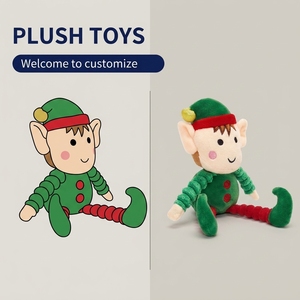 Peluche Elfo Natalizio Personalizzato, Giocattolo Imbottito di Babbo Natale Ricamato, Morbido Pupazzo per Decorazioni Natalizie e Regali - Product Image 1