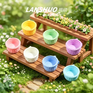 ตะกร้าเรซิ่นขนาดเล็ก Lanshuo อุปกรณ์งานฝีมือ DIY ตะกร้าหลากสีขนาดเล็กสำหรับตกแต่งโต๊ะทำงานและทำพวงกุญแจ - Product Image 1