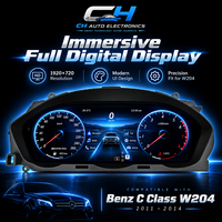 Pour Mercedes Classe C W204 2011-2014 Tableau de bord numérique 12,3 pouces Écran LCD Compteur de vitesse Carplay Android Auto