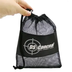 Eco Friendly Reusable Produce Polyester Mesh Material Washable Grocery Mesh Bags For Storage String Packing Bag