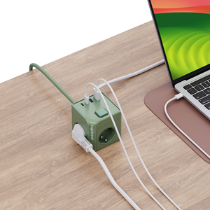 Colorful Advanced EU Socket Industrial Power Strip with Extension 16A Current 3 AC Outlets 2 <b>USB</b>-A and 2 Type-C Ports - Product Image 2