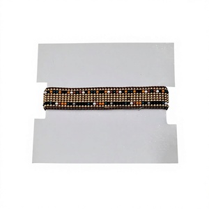 Shan India Boho Lock Pattern Glass Beaded Classic Unisex Adjustable <b>Bracelets</b> Religious Wedding Party Anniversary Gift <b>Beads</b> - Product Image 1