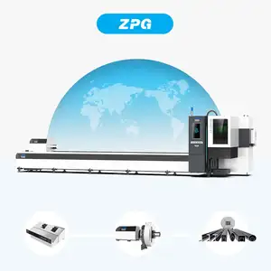 Máquina de corte a laser de fibra de metal Cnc, cortador de tubo Ipg/raycus, 1kw, 1,5kw, 2kw, 3kw