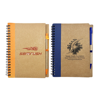 Carnet personnalisé avec logo et stylo en papier kraft pour carnet A5 avec impression personnalisée en spirale