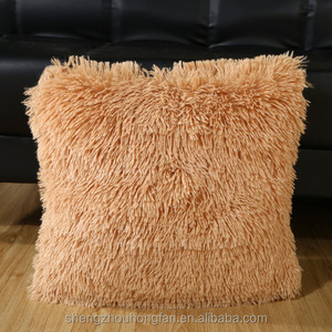 Cream <strong>White</strong> Faux Fur <strong>Fluffy</strong> Double-Sided Decorative Throw <strong>Pillow</strong> Covers 18*18 Inch,Velvet Pillowcase Cushion Case for Sofa Couch - Product Image 6