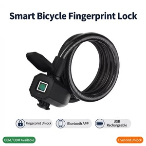 Candado para Bicicleta con Huella Dactilar a Prueba de Agua IP65, Candado Inteligente Antirrobo con Cable y Control por Aplicación Bluetooth para Bicicletas de Montaña y Carretera - Product Image 1