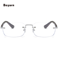 Boyarn Designer Lunettes Cadre Sans Monture En Bois Protection Des Yeux Lunettes D'ordinateur Anti Lumière Bleue Blocage Lunettes Pour Femmes Hommes