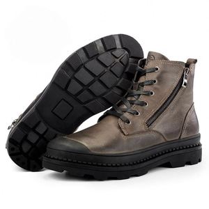 Nouvelles bottes montantes pour hommes automne-hiver - Style britannique vintage, finition vieillie, grande taille, semelle plateforme et chaudes - Product Image 4