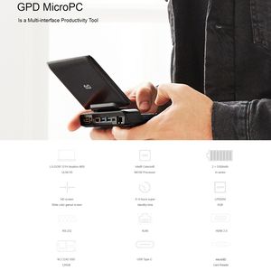 Mini <span class=keywords><strong>ordinateur</strong></span> <span class=keywords><strong>portable</strong></span> de jeu <span class=keywords><strong>GPD</strong></span> MicroPC, 8 Go de RAM, 256 Go de SSD ROM, batterie 6200 mAh, charge rapide, <span class=keywords><strong>ordinateur</strong></span> <span class=keywords><strong>portable</strong></span> de poche 6,0 pouces - Product Image 3