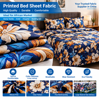 Tissu brossé imprimé directement de l'usine, 100% polyester, résistant aux plis, confortable, 85 GSM, pour la literie, le tissu de matelas, la literie africaine