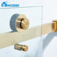 Salle de bain Weisdon Cabine de douche dorée en verre trempé coulissante simple sans cadre en acier inoxydable