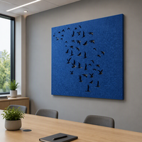 Panneau acoustique en fibre de polyester ajouré, motif oiseau, panneau décoratif mural