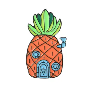 Karikatür broş Pins özelleştirilmiş Metal alaşım Pin rozeti deniz feneri ananas yaka Pin