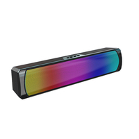 Haut-parleurs d'ordinateur avec lumière Rgb Barre de son d'ordinateur filaire Mini haut-parleurs de barre de son stéréo alimentés par Usb pour Pc Tablettes Ordinateur portable