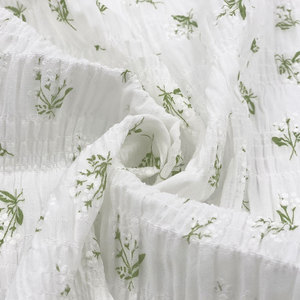 Hàng Tồn Kho Áo Cánh Váy Trẻ Em Nữ Bong Bóng Vải Xếp Li Vải Cotton Spandex Nhăn Nhăn Nhăn Vải TC Voan - Product Image 3