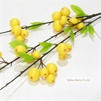 Cabang Buah Crabapple Palsu 80CM Grosir, Semprotan Buah Berry Buatan untuk Rangkaian Bunga Musim Gugur, Pemasok dari Cina