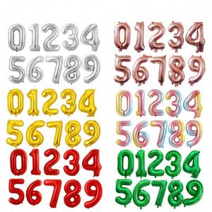 Globos de Foil con Número Digital de 16 Pulgadas en Rojo, Negro, Oro Rosa, Plata y Azul Degradado para Baby Shower, Cumpleaños, Navidad y Graduación - Product Image 6